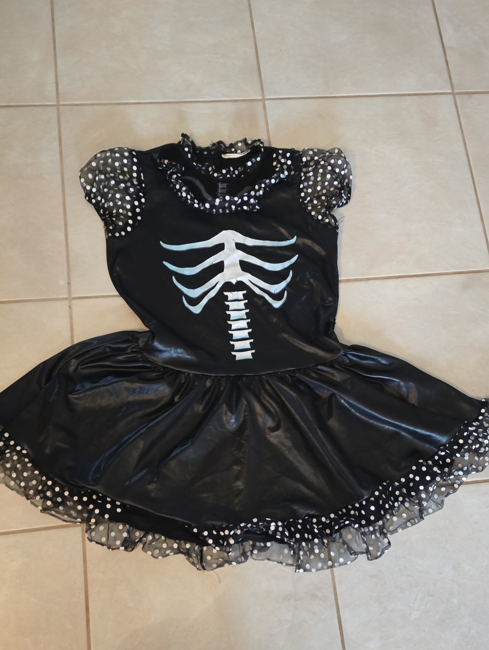 Black Skeleton Tutu Dress Kids Costume